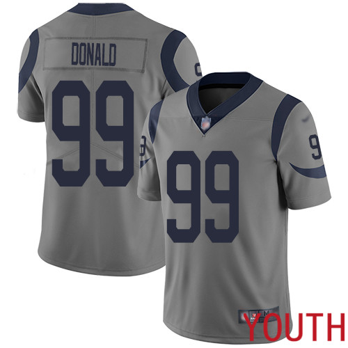 Los Angeles Rams Limited Gray Youth Aaron Donald Jersey NFL Football #99 Inverted Legend->youth nfl jersey->Youth Jersey